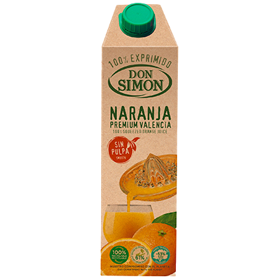 ZUMO DE NARANJA EXPRIMIDA SIN PULPA 1 LITRO