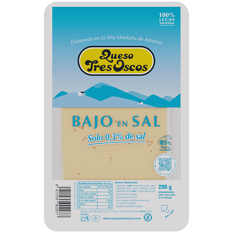 QUESO BAJO EN SAL 200 G.