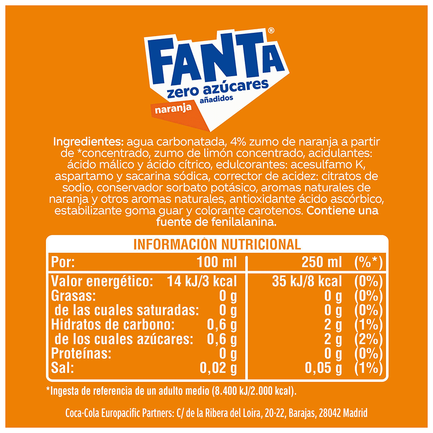 REFRESCO DE NARANJA ZERO 2 LITROS