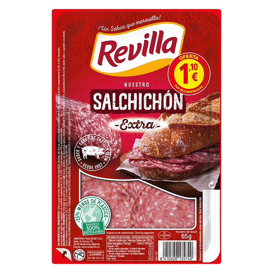 SALCHICH&Oacute;N EXTRA 65 G.