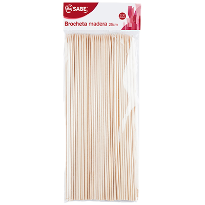 PICHO DE MADERA PARA BROCHETA 100 UNIDADES