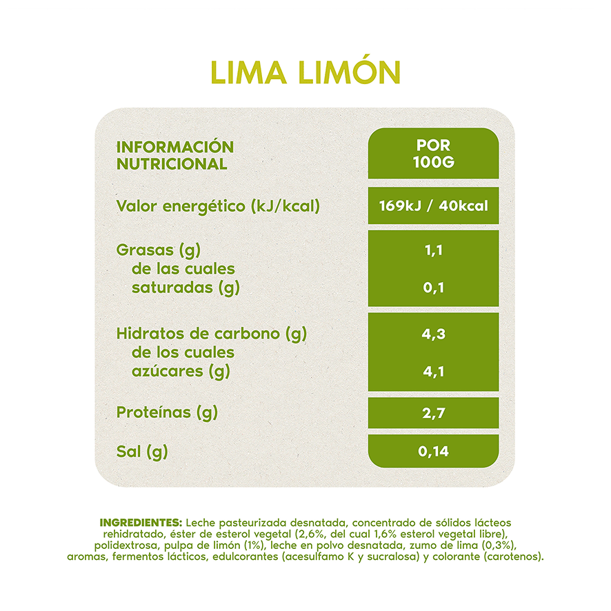 YOGUR DE LIMA-LIM&Oacute;N 100 ML. PACK 6