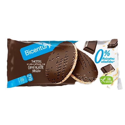 TORTITAS DE CHOCOLATE NEGRO 0% AZ&Uacute;CAR 130 G.