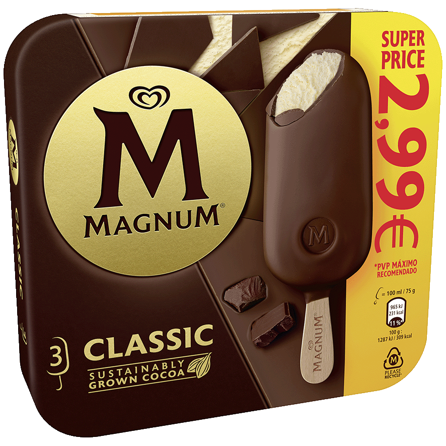 HELADO CLASSIC 75 G. PACK 3 UDS.
