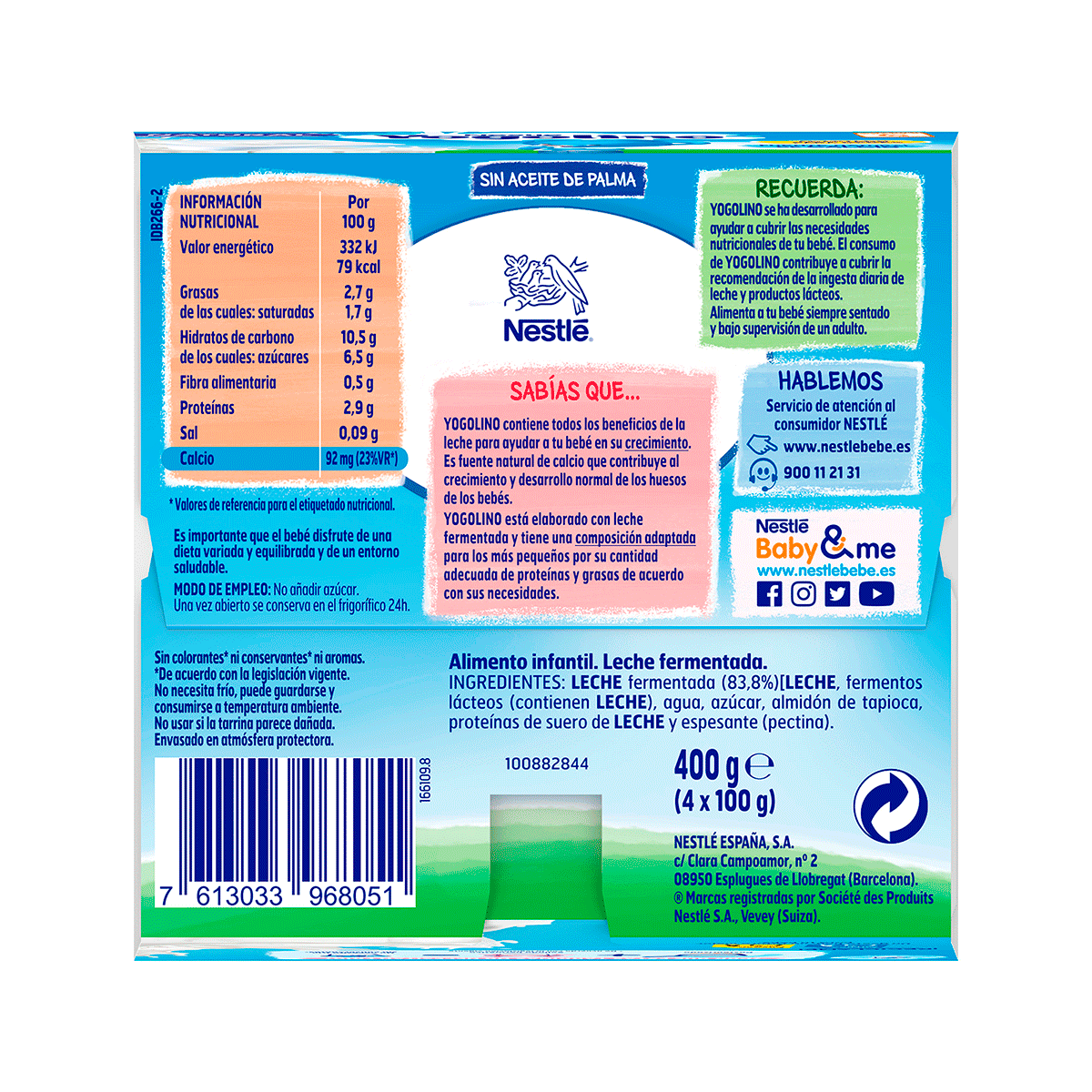 YOGOLINO NATURAL 100 G. PACK 4