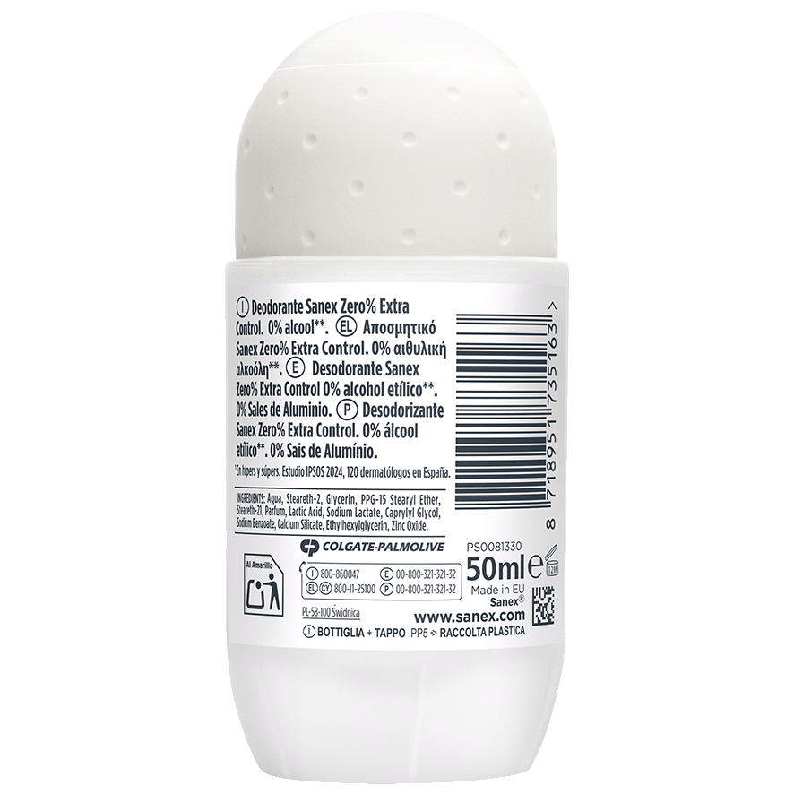 DESODORANTE ZERO 0% EXTRA CONTROL 50 ML.