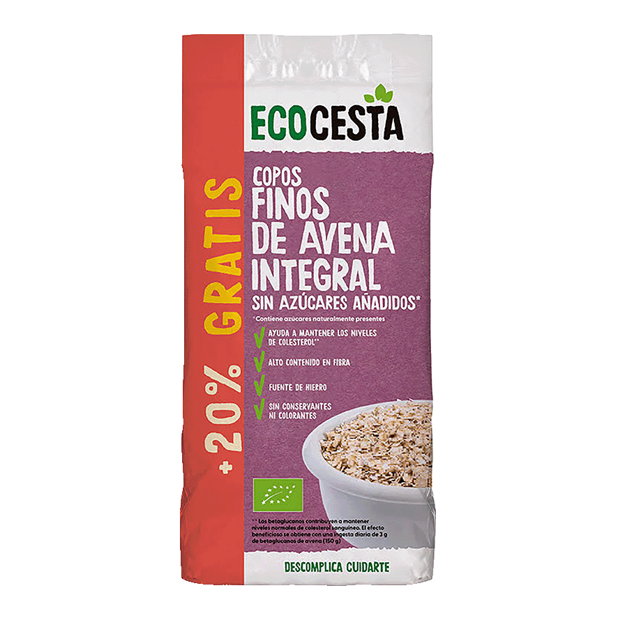 COPOS DE AVENA INTEGRALES SUAVES 500 G.