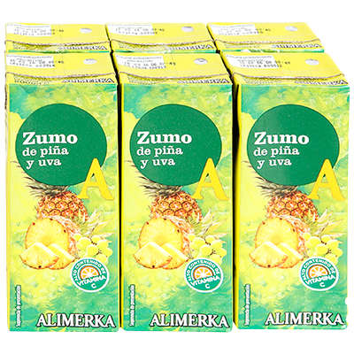 ZUMO DE PI&Ntilde;A, UVA Y MANZANA 20 CL. PACK 6