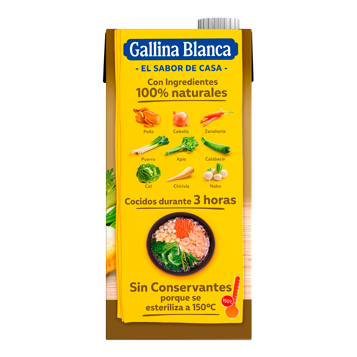 CALDO CASERO DE POLLO Y 8 VERDURAS 1 LITRO