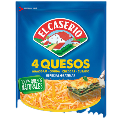 QUESO RALLADO 4 QUESOS 130 G.