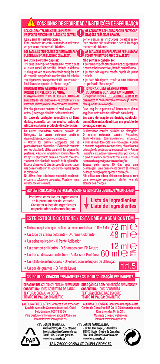 TINTE EXCELLENCE 5 CASTA&Ntilde;O CLARO 120 ML.