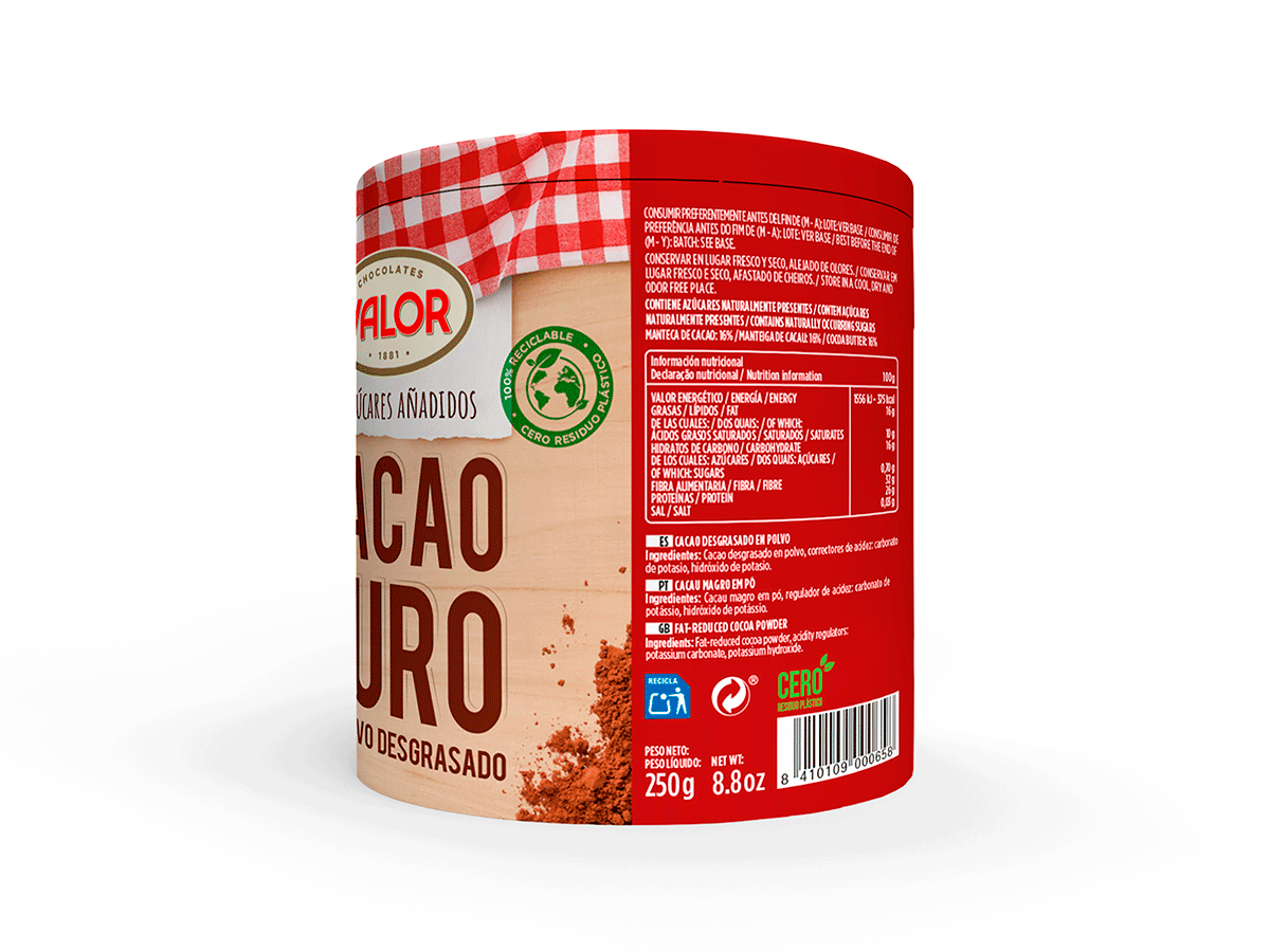 CACAO PURO EN POLVO 250 G.