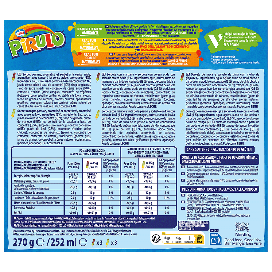 PIRULO FRUIT EXPLOSION MIX 42 ML. PACK 6