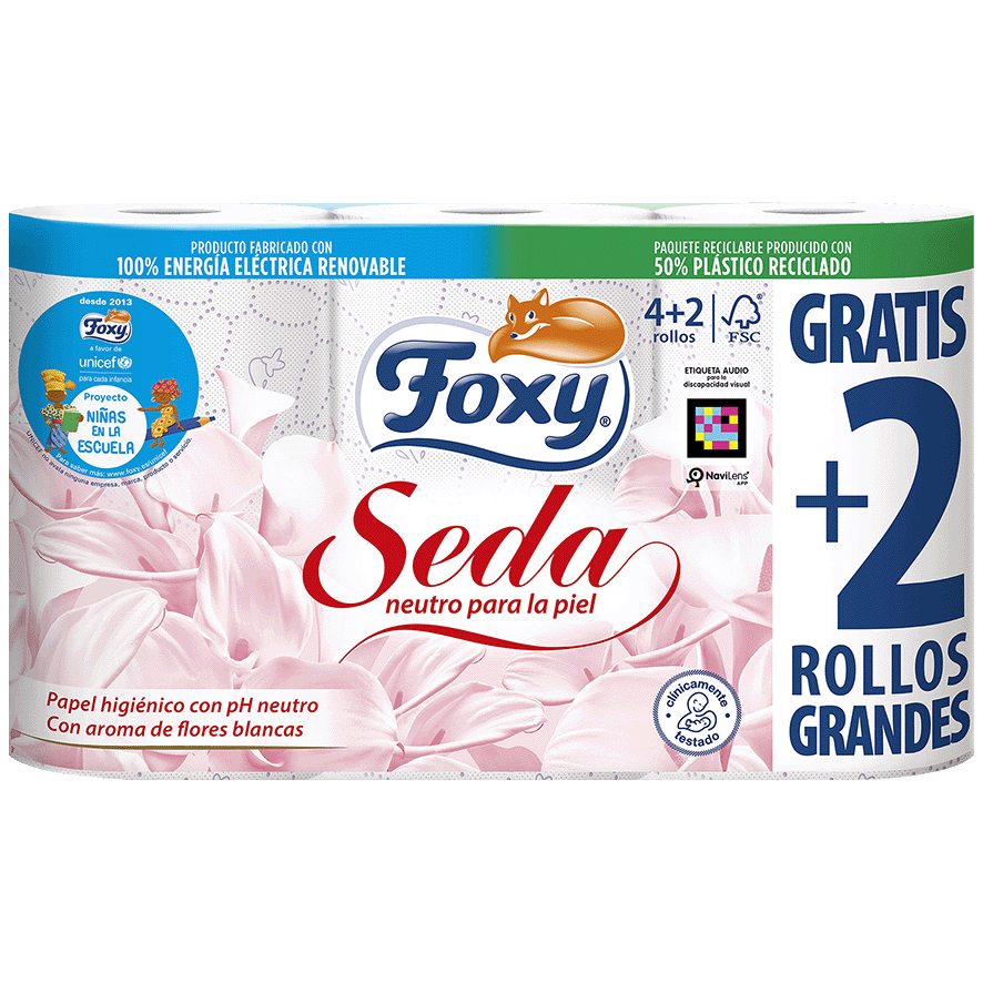PAPEL HIGIENICO SEDA PH NEUTRO 4 ROLLOS