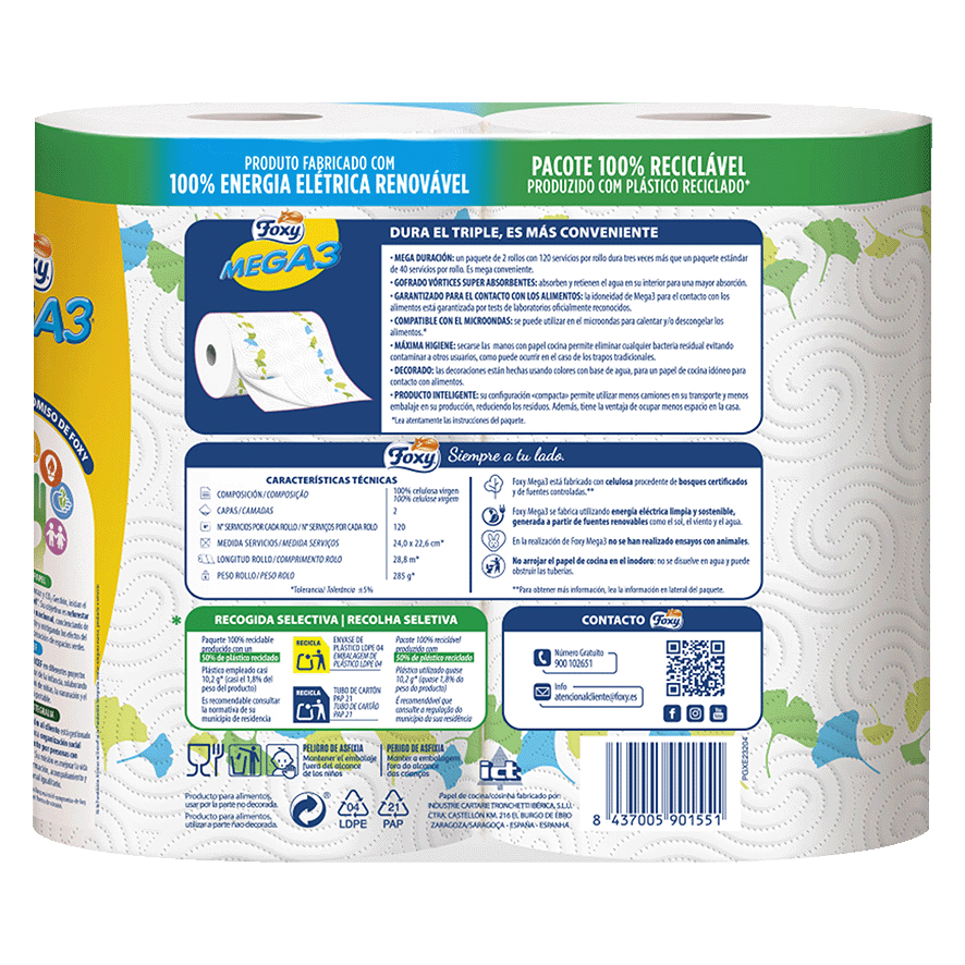 PAPEL DE COCINA MEGA 3 2 ROLLOS