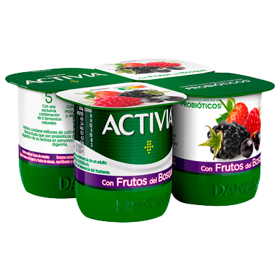 YOGUR CON FRUTOS DEL BOSQUE 120 G. PACK 4