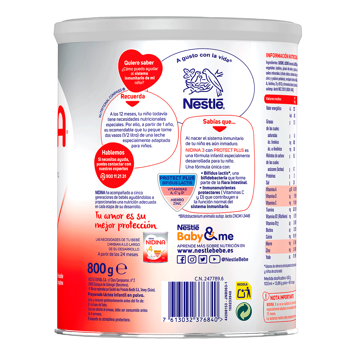 LECHE DE CRECIMIENTO PREMIUM 800 G.