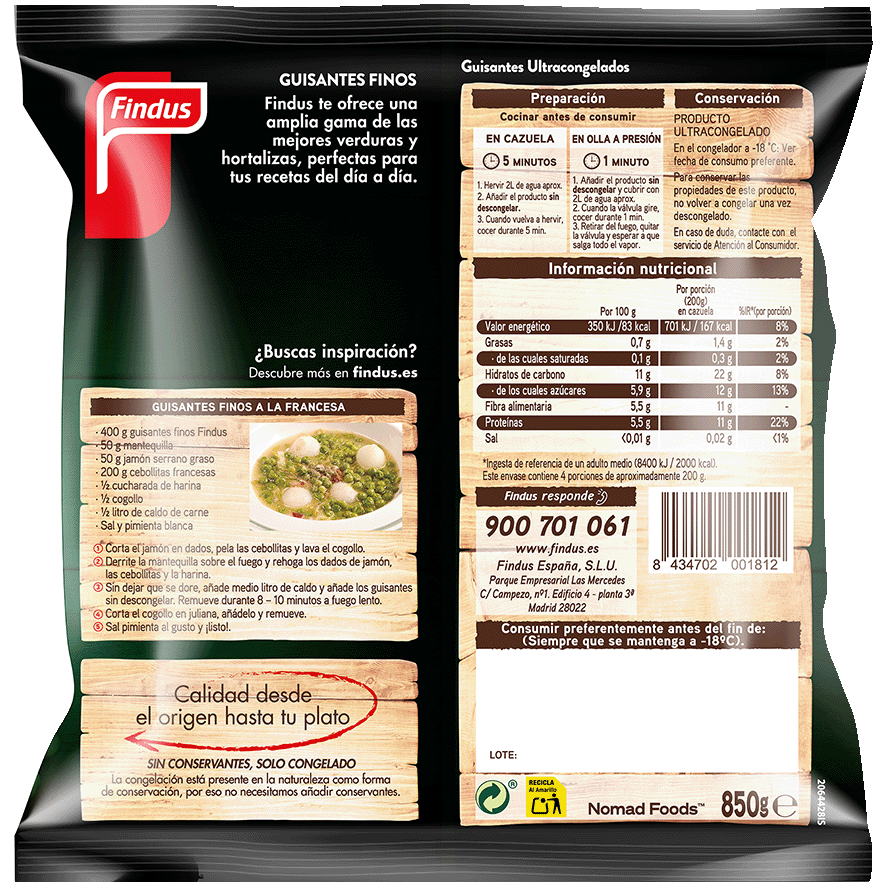 GUISANTES FINOS 800 G.