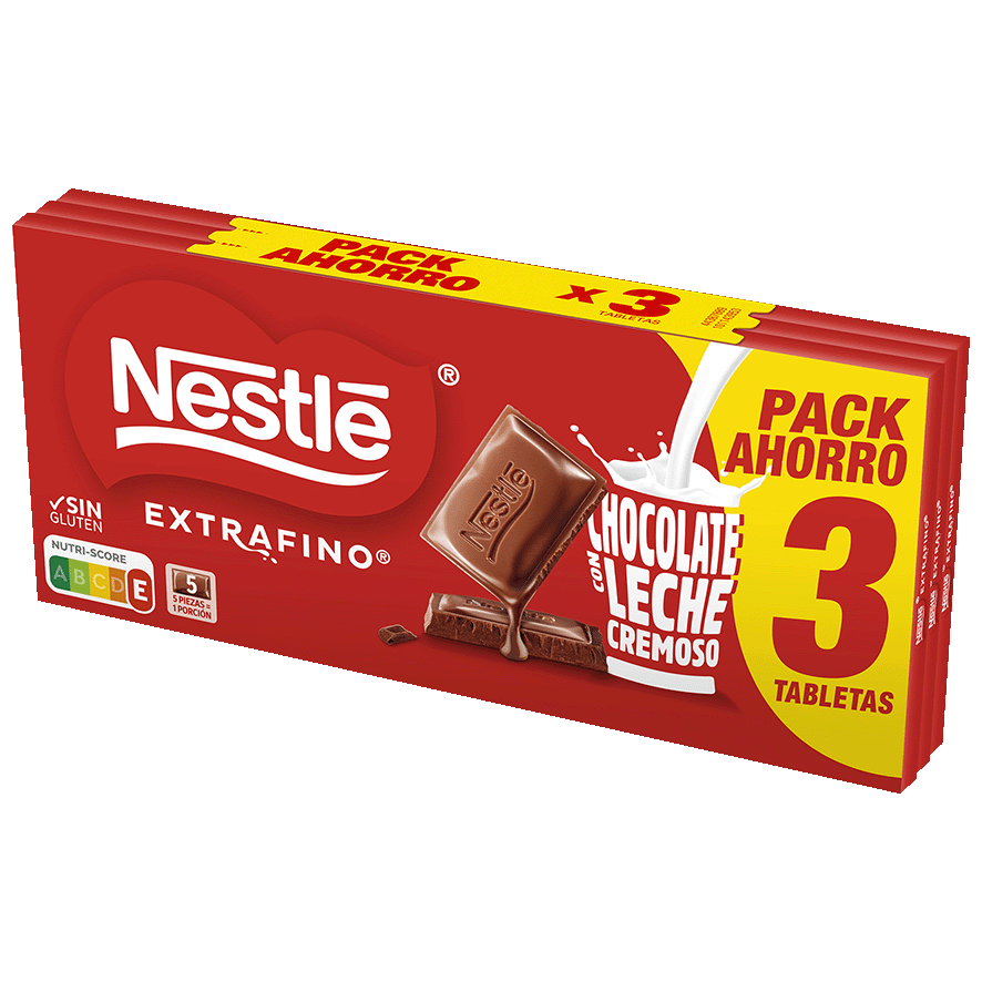 CHOCOLATE CON LECHE EXTRAFINO 125 G. PACK 3