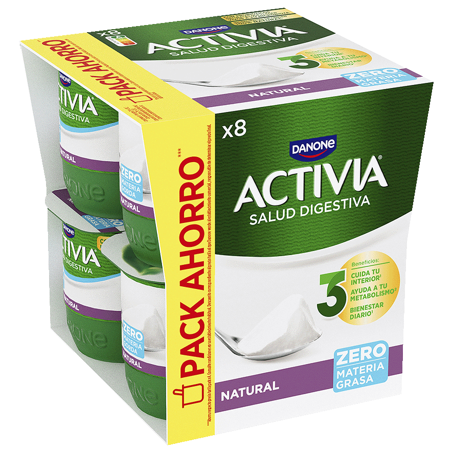YOGUR NATURAL ZERO M.G. 120 G. PACK 8