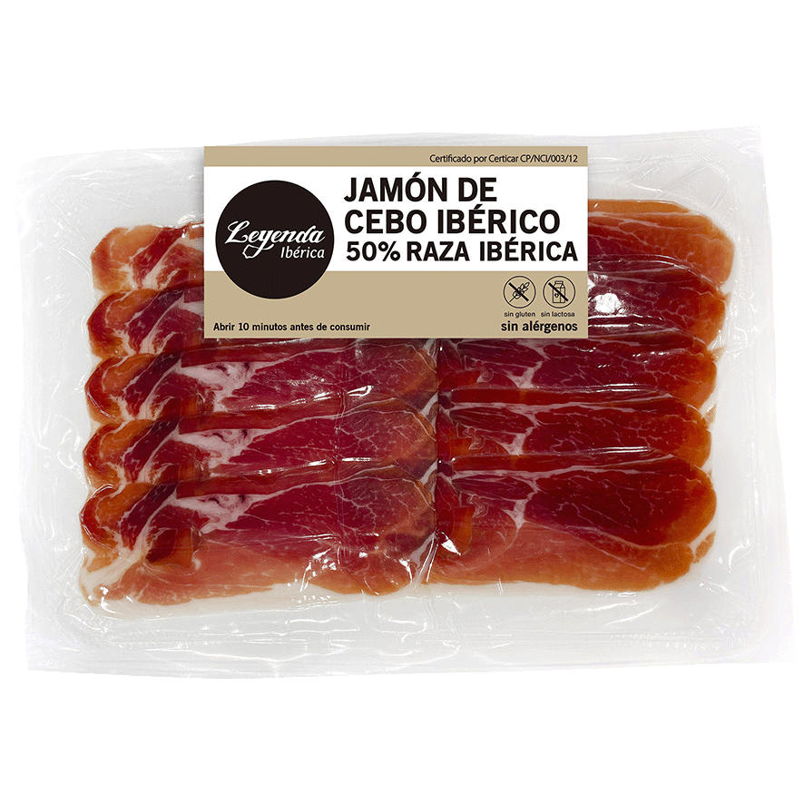 JAM&Oacute;N DE CEBO IB&Eacute;RICO 50% RAZA IB&Eacute;RICA 120 G.