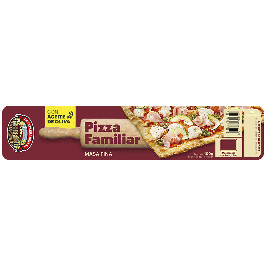 MASA DE PIZZA FINA FAMILIAR 400 G.