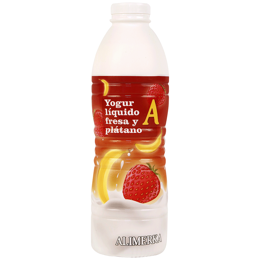YOGUR L&Iacute;QUIDO CON FRESA Y PL&Aacute;TANO 1 LITRO