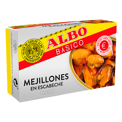 MEJILLONES EN ESCABECHE PEQUE&Ntilde;OS 72 G.