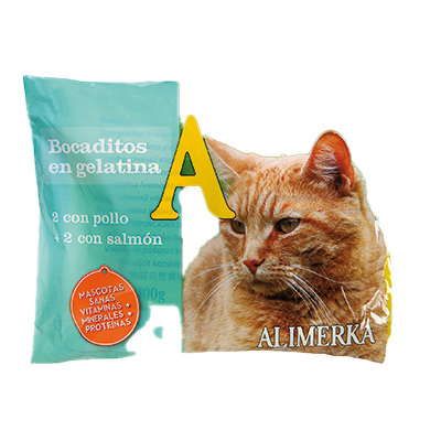 BOCADITOS EN GELATINA  PARA GATOS 100 G. PACK 4