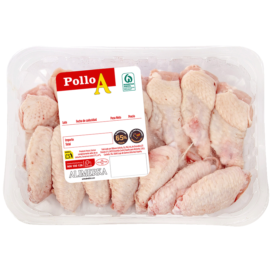 ALITAS DE POLLO PARTIDAS 520 G.