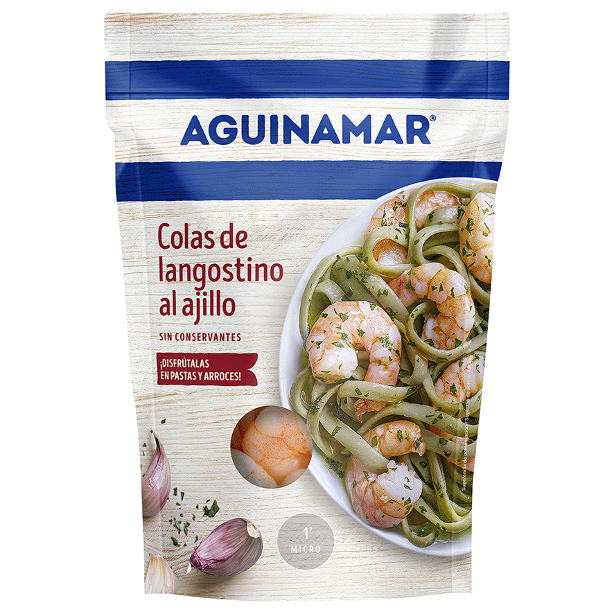 COLAS DE LANGOSTINO AL AJILLO 105 G.