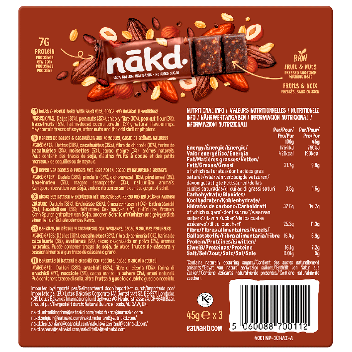BARRITAS PROTEIN CACAO AVELLANA 135 G.