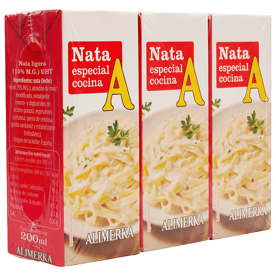 NATA PARA COCINAR L&Iacute;QUIDA 200 ML. PACK 3