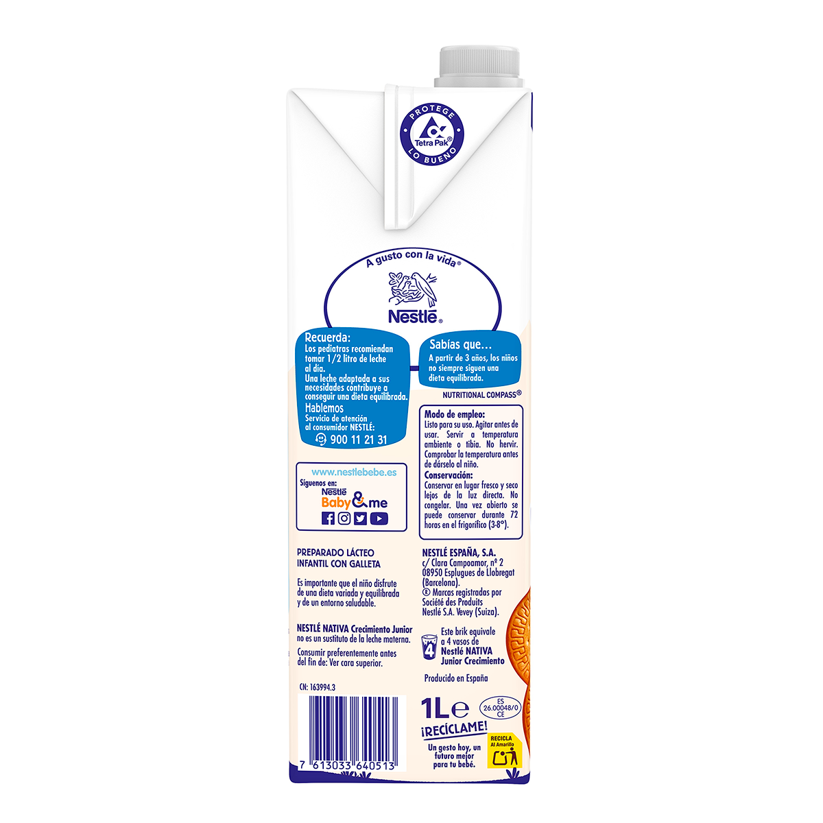LECHE JUNIOR GALLETA MAR&Iacute;A 1 LITRO