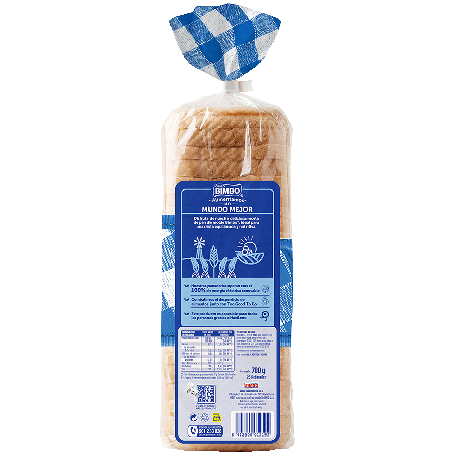 PAN DE MOLDE PARA S&Aacute;NDWICH 700 G.