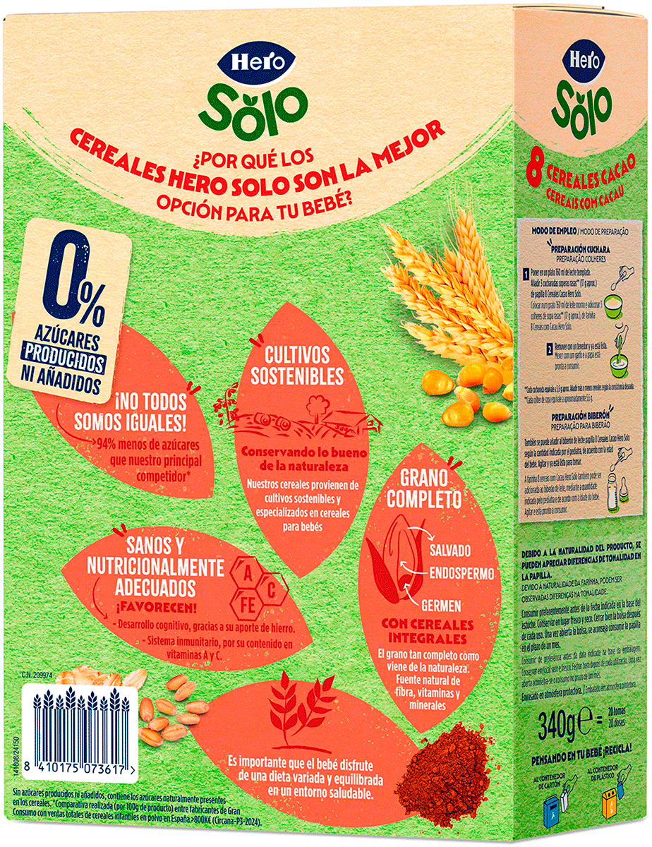PAPILLA CEREALES CON CACAO 340 G.