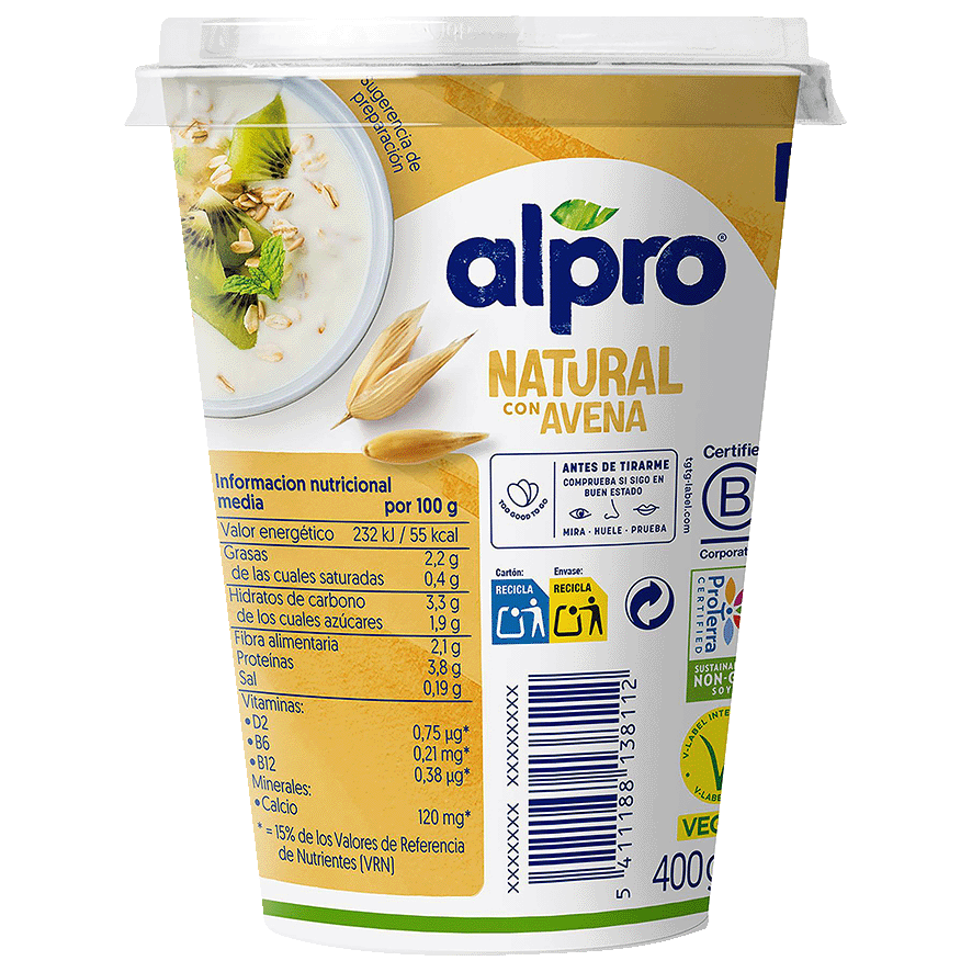 POSTRE DE SOJA DE AVENA 400 G.