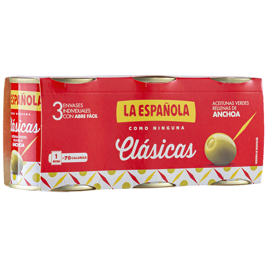 ACEITUNAS RELLENAS DE ANCHOA MINI 150 G.