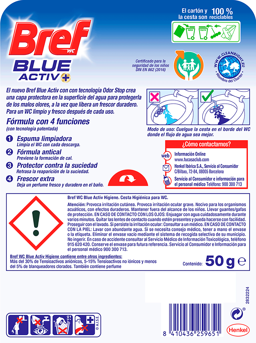 LIMPIA INODOROS BLUE ACTIV UNIDAD