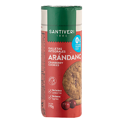 GALLETAS INTEGRALES CON AR&Aacute;NDANOS 190 G.