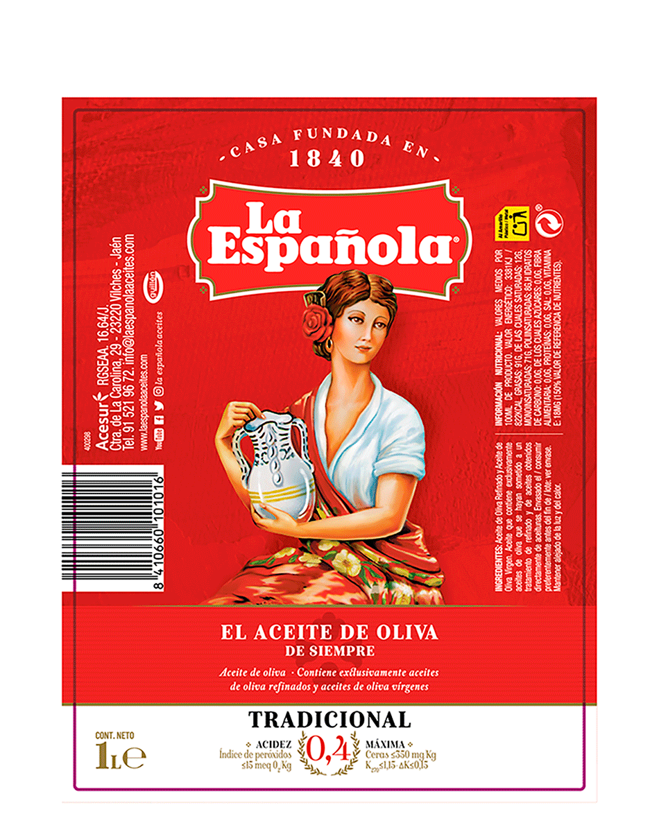 ACEITE DE OLIVA 0,4&ordm; 1 LITRO