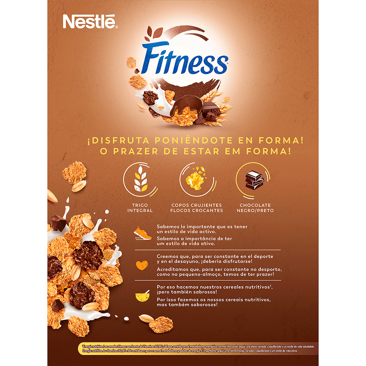 CEREALES CON CHOCOLATE NEGRO 375 G.