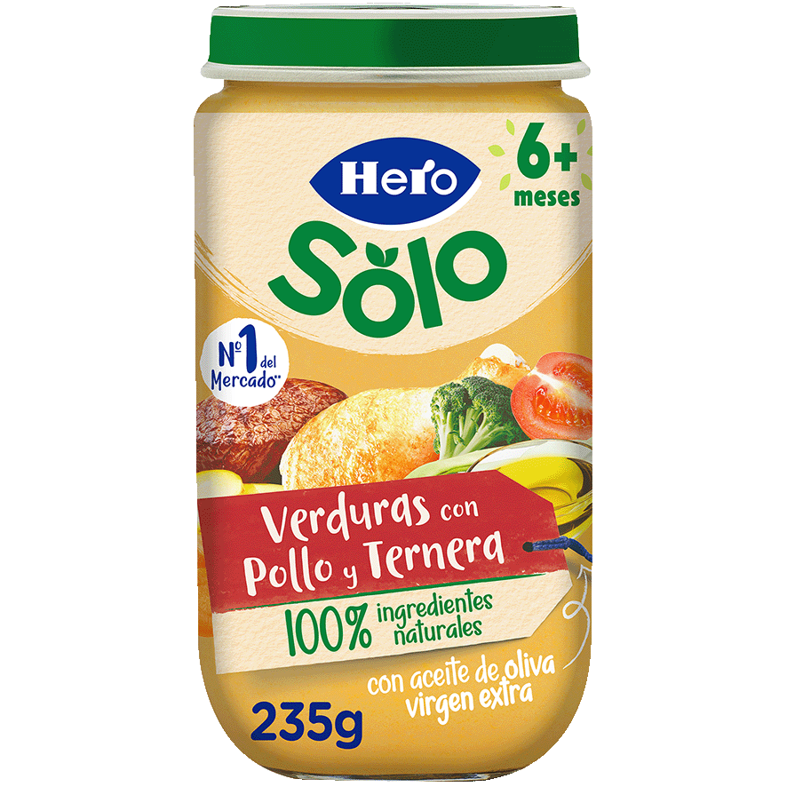 TARRITO DE POLLO, TERNERA Y VERDURAS 235 G.