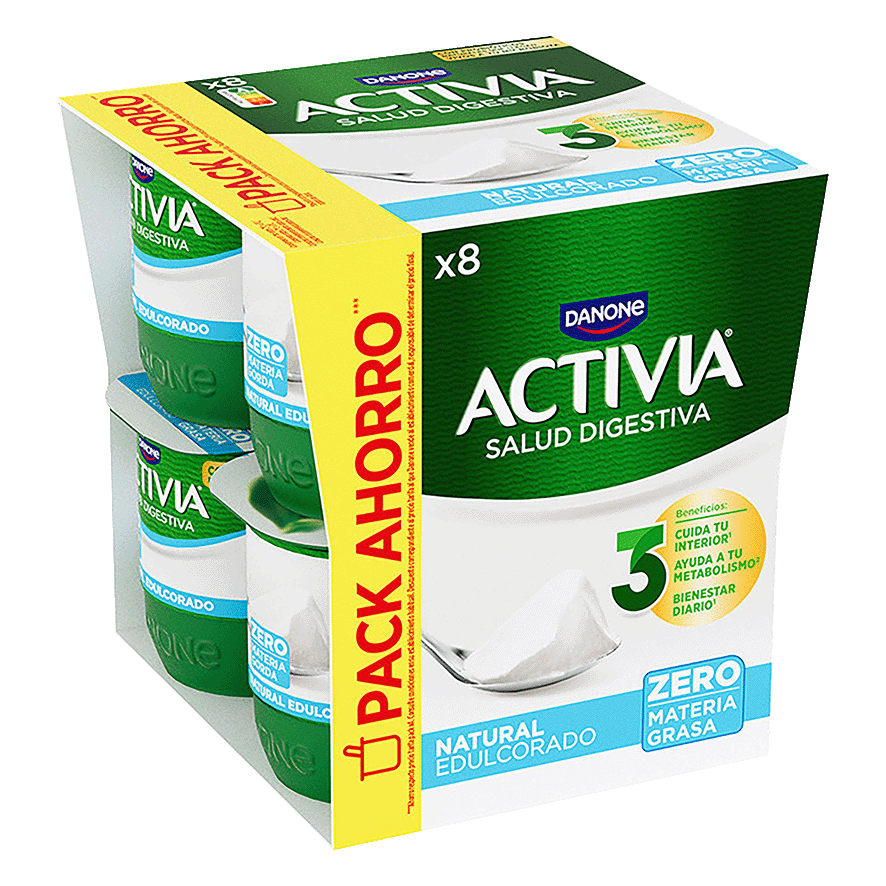 YOGUR NATURAL EDULCORADO ZERO M.G. 120 G. PACK 8