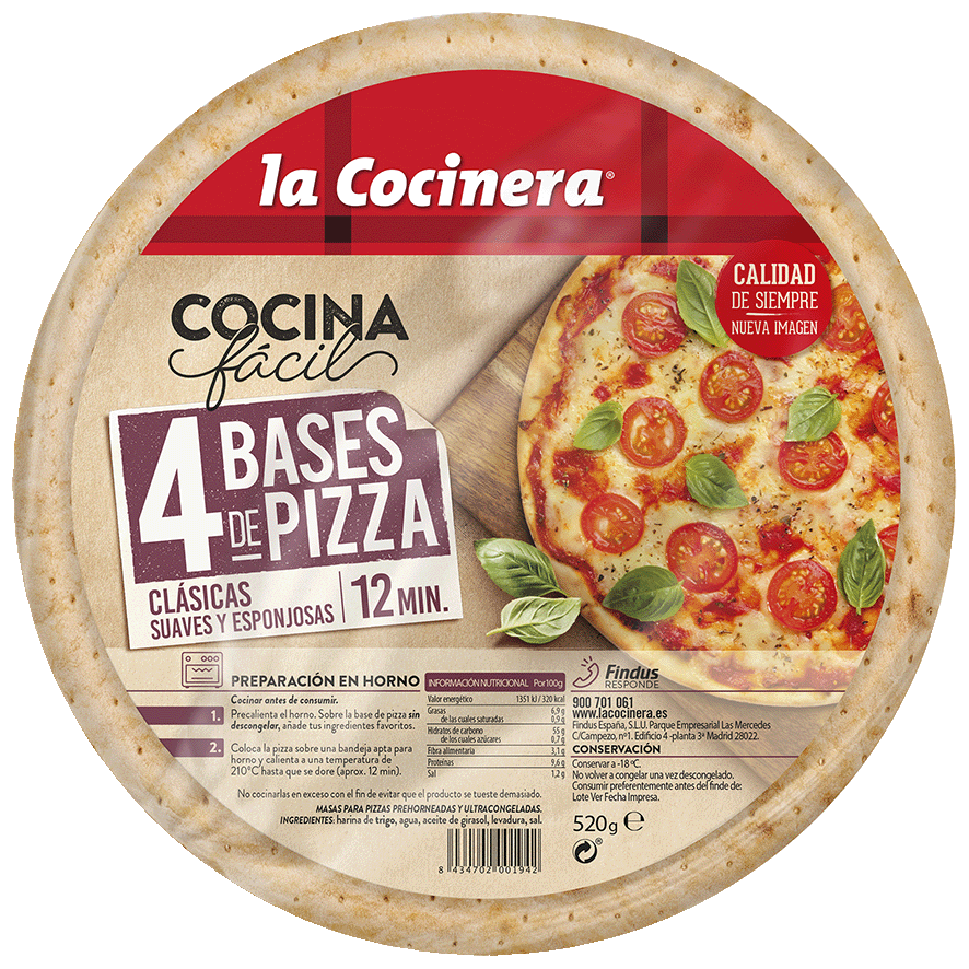 BASES DE PIZZA 130 G. PACK 4