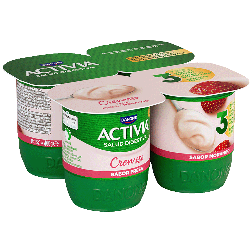 YOGUR CREMOSO FRESA 115 G. PACK 4