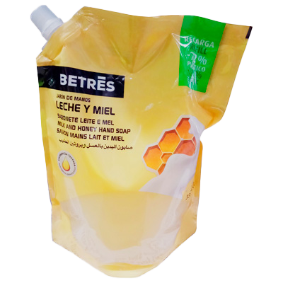 ECOPACK JAB&Oacute;N DE MANOS LECHE Y MIEL 1 LITRO