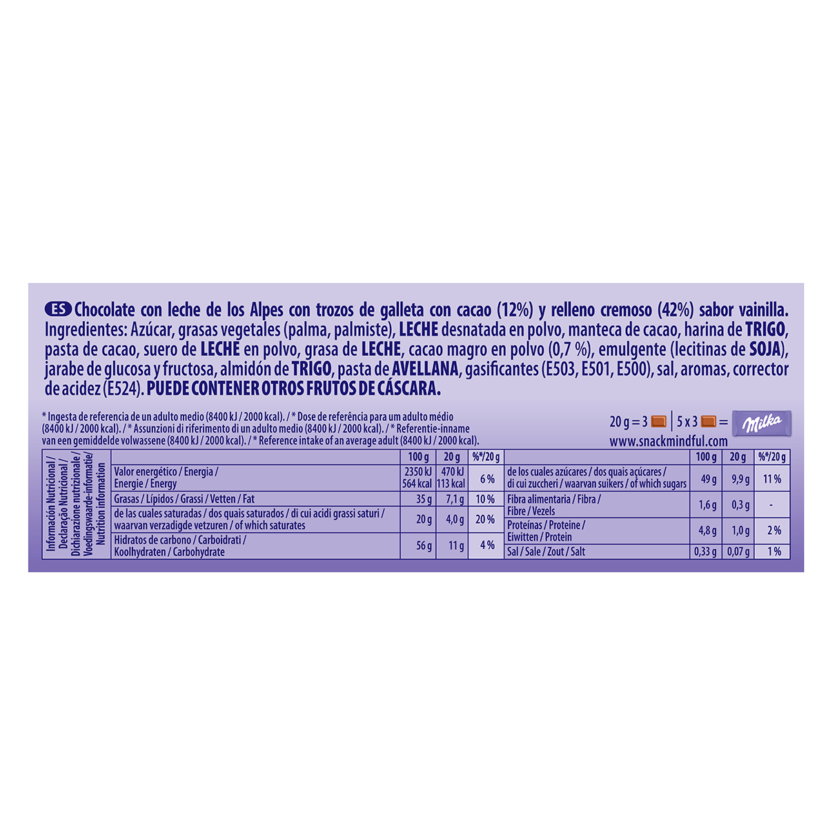 CHOCOLATE CON LECHE Y OREO 100 G.