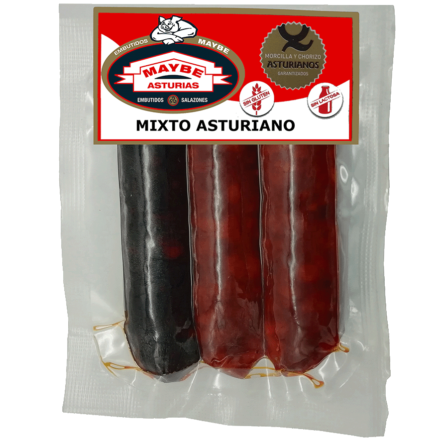 MIXTO ASTURIANO 2 CHORIZOS Y 1 MORCILLA 250 G.