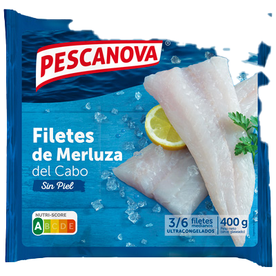 FILETES DE MERLUZA SIN PIEL 400 GRS.
